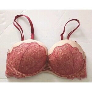 Victoria's Secret Very Sexy Multi-way Bra Push up Strapless Sz 32DD Padded Lace